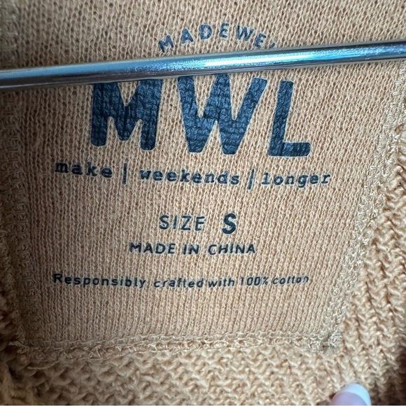 Madewell MWL AirTerry hooded sweatshirt dress lTan Knit Top - Picture 3 of 12